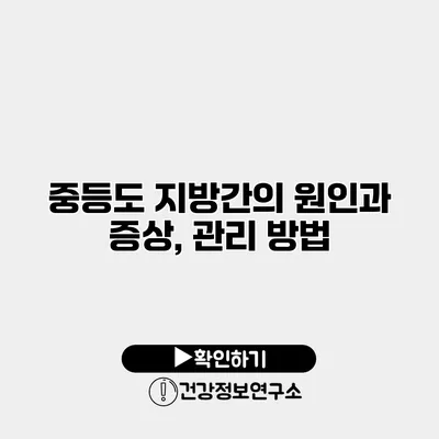 중등도 지방간의 원인과 증상, 관리 방법