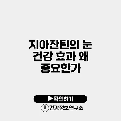 지아잔틴의 눈 건강 효과 왜 중요한가?
