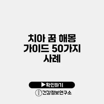 치아 꿈 해몽 가이드 50가지 사례