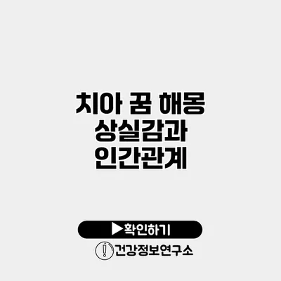 치아 꿈 해몽 상실감과 인간관계