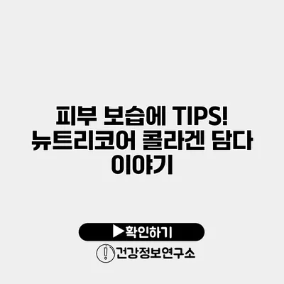 피부 보습에 TIPS! 뉴트리코어 콜라겐 담다 이야기