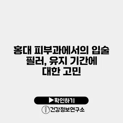 홍대 피부과에서의 입술 필러, 유지 기간에 대한 고민