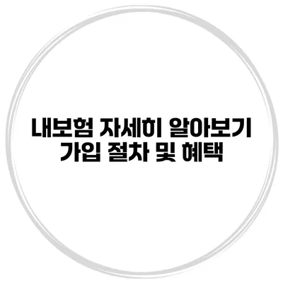 내보험 자세히 알아보기 가입 절차 및 혜택
