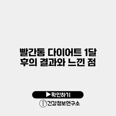 빨간통 다이어트 1달 후의 결과와 느낀 점
