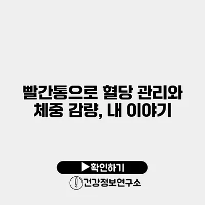 빨간통으로 혈당 관리와 체중 감량, 내 이야기