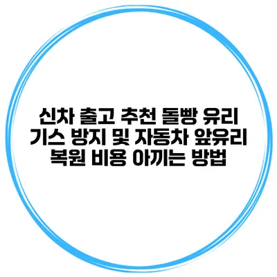 신차 출고 추천 돌빵 유리 기스 방지 및 자동차 앞유리 복원 비용 아끼는 방법