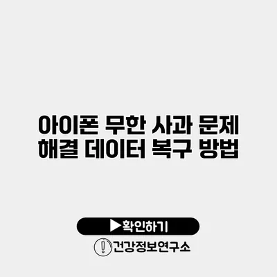 아이폰 무한 사과 문제 해결 데이터 복구 방법