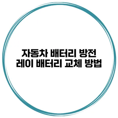 자동차 배터리 방전? 레이 배터리 교체 방법
