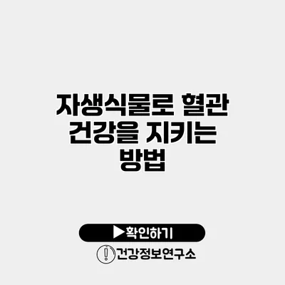 자생식물로 혈관 건강을 지키는 방법