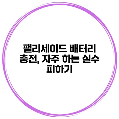 팰리세이드 배터리 충전, 자주 하는 실수 피하기
